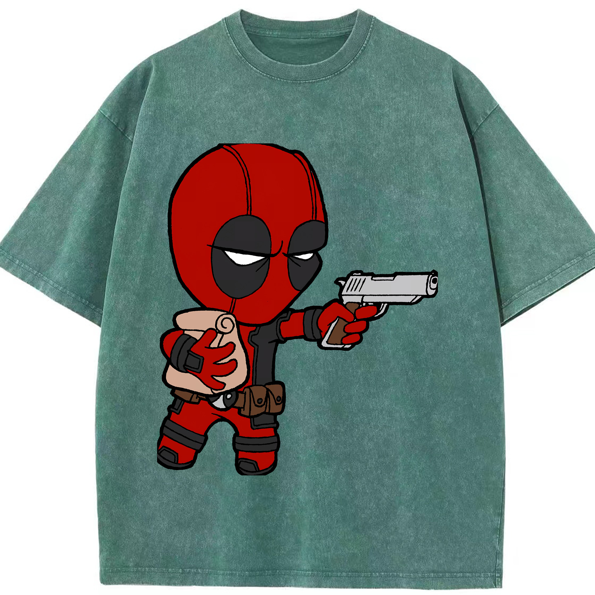 （画像用） Deadpool デッドプール 綿100% ヴィンテージ風 半袖Tシャツ（フロントプリント）